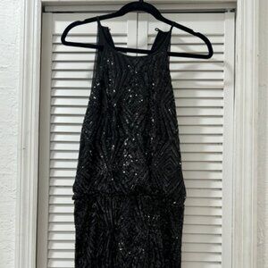 SAYLOR Black Sequin Romper
